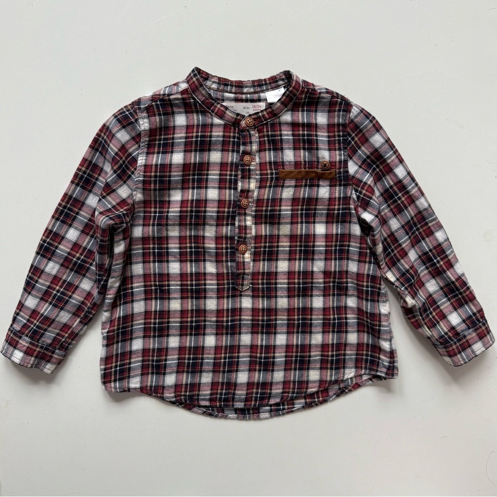 Zara Baby Boy Plaid Flannel Shirt - Size 18/24M